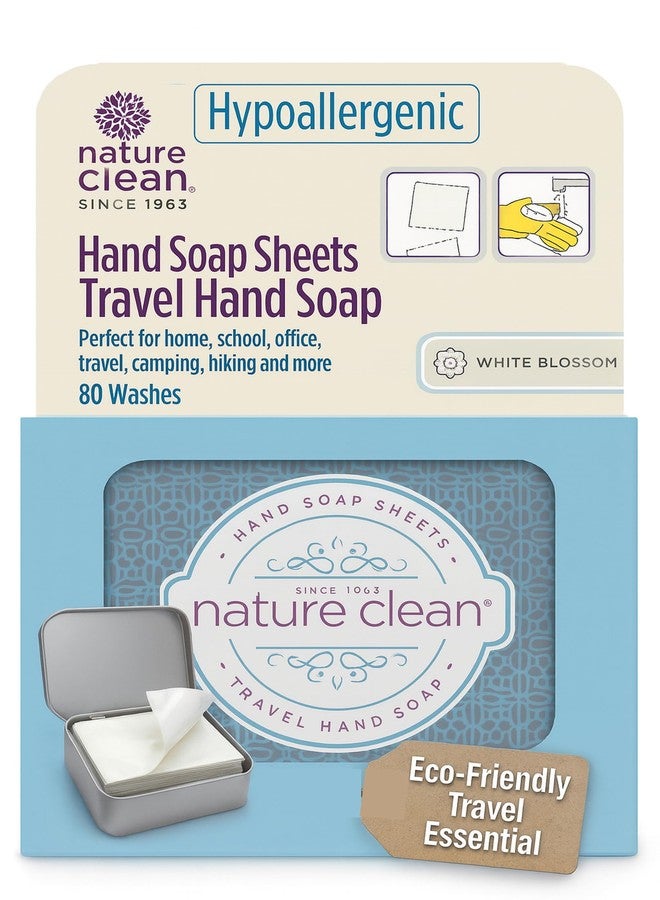 Nature Clean travel hand soap sheets for traveling - non-toxic, hypoallergenic, mini biodegradable paper soap sheets for travel, dissolvable portable soap for camping essentials refill - 80 units - Image 1